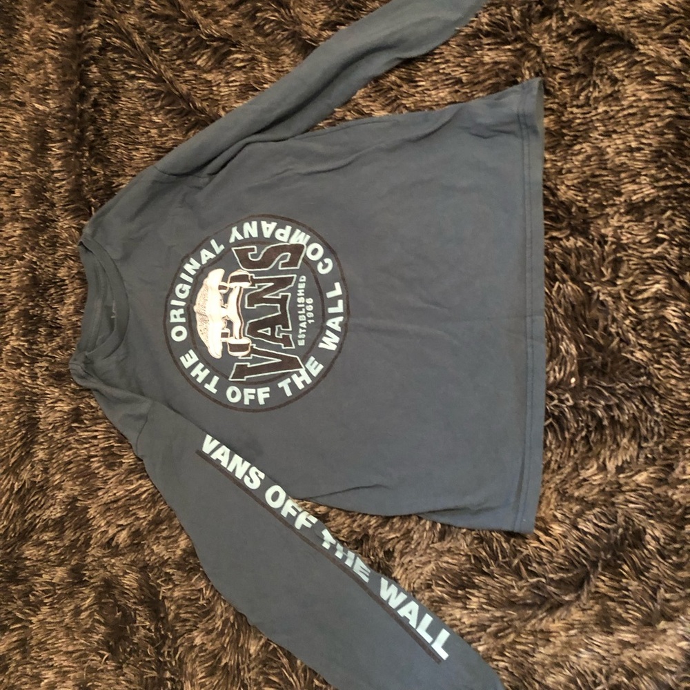Vans Dark Gray Long Sleeve Shirt with Logo